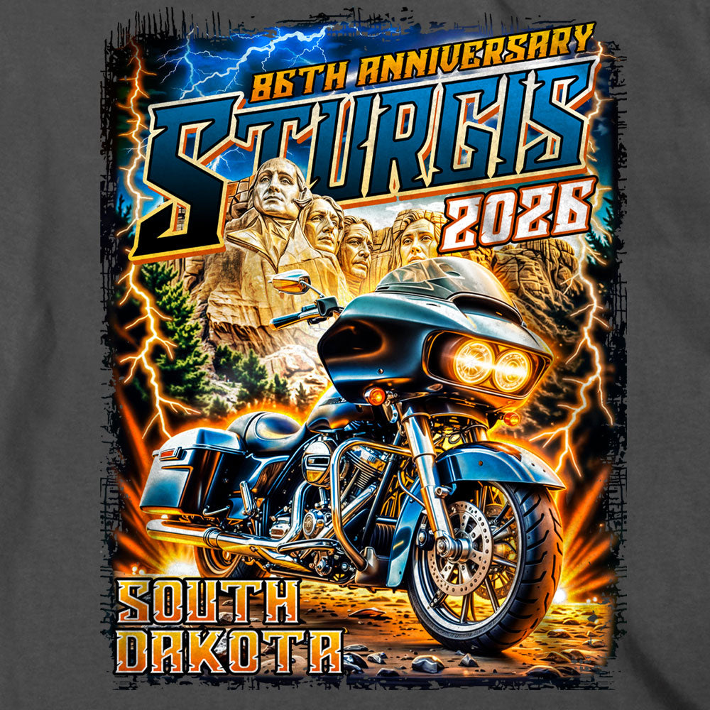 2026 Sturgis Motorcycle Rally Rushmore Mens Charcoal T-Shirt SPB1227