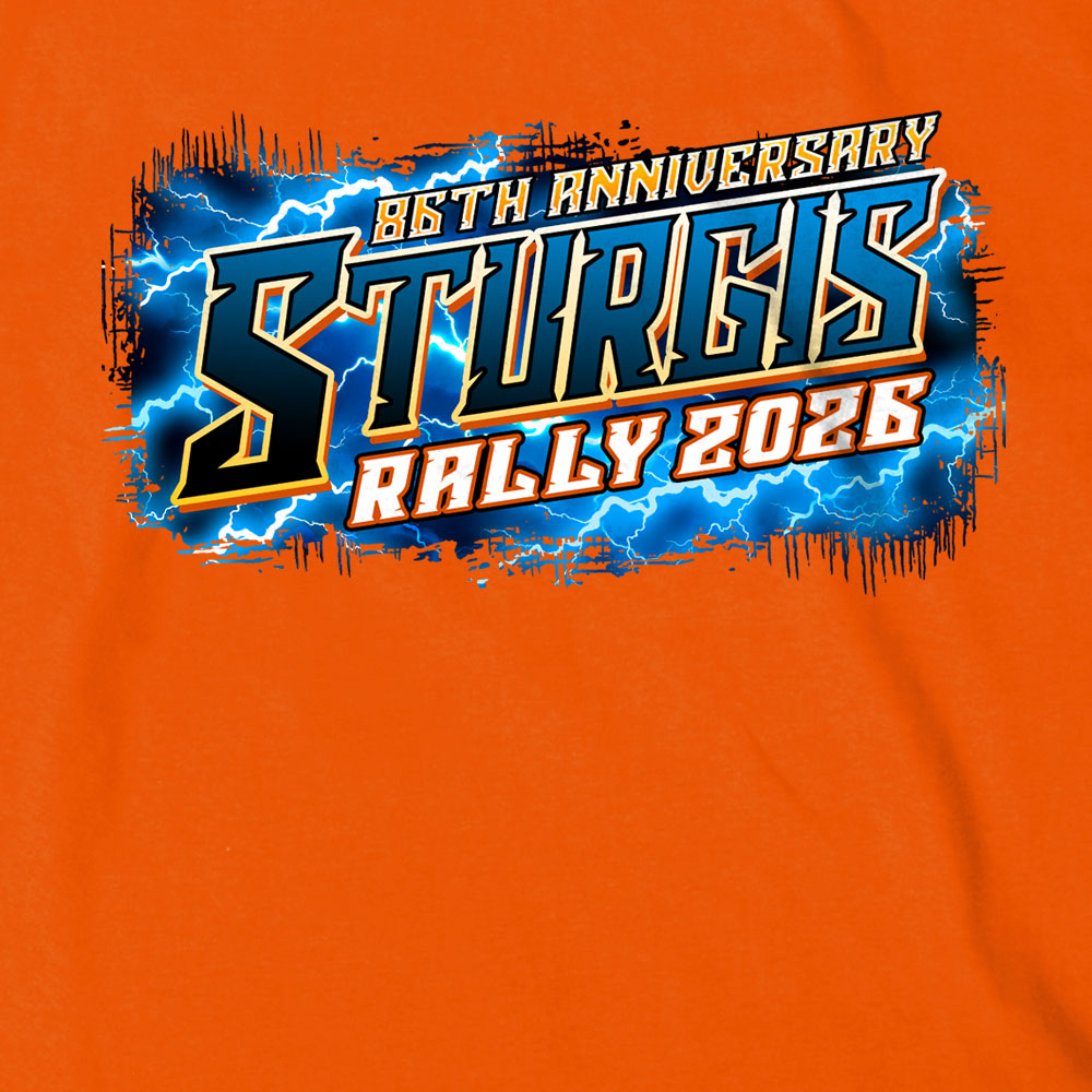 2026 Sturgis Motorcycle Rally Rushmore Mens Orange T-Shirt SPB1228