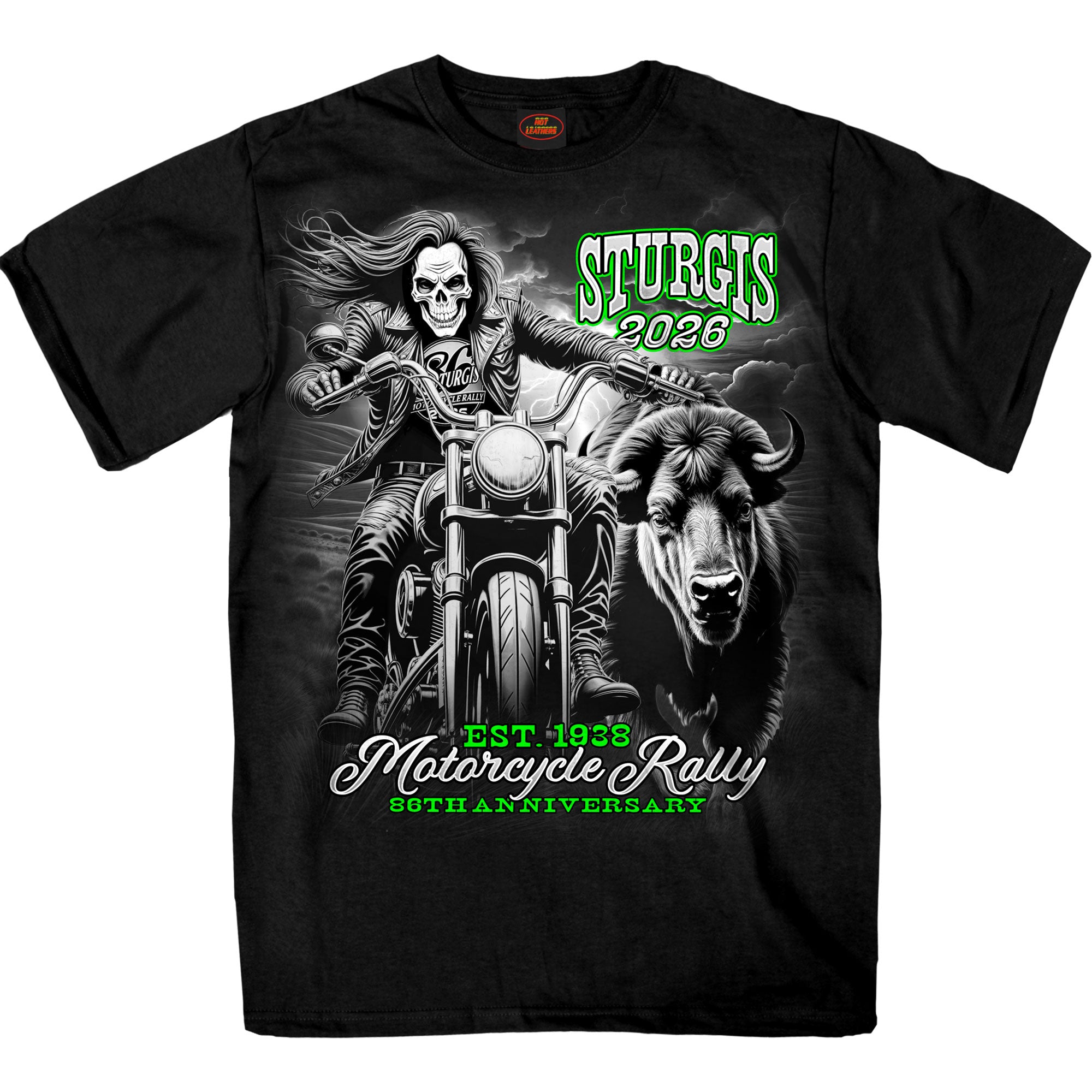2026 Sturgis Motorcycle Rally Skull Chaser Numone Mens Black T-Shirt SPB1230