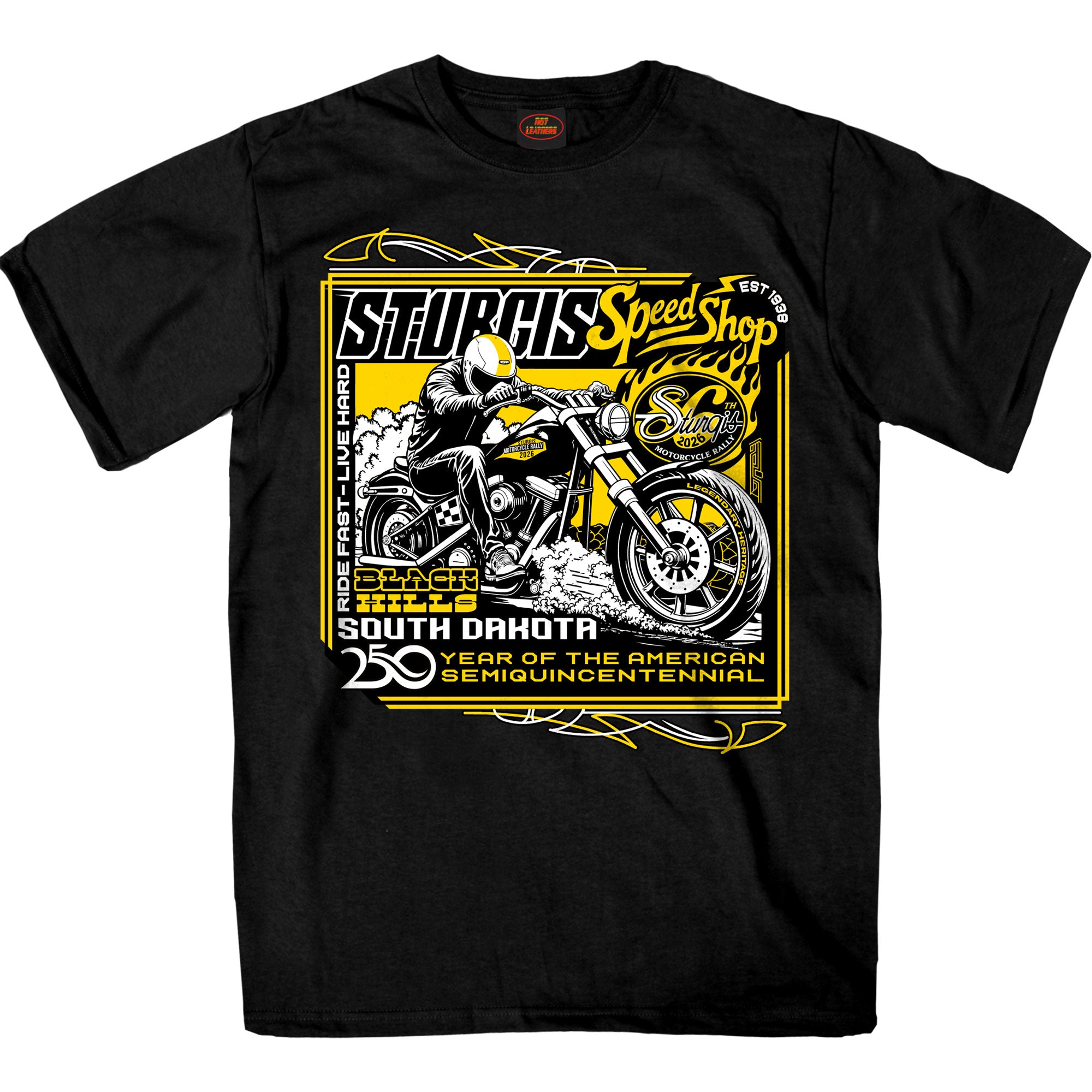 2026 Sturgis Motorcycle Rally Speed shop Mens Black T-Shirt SPB1234