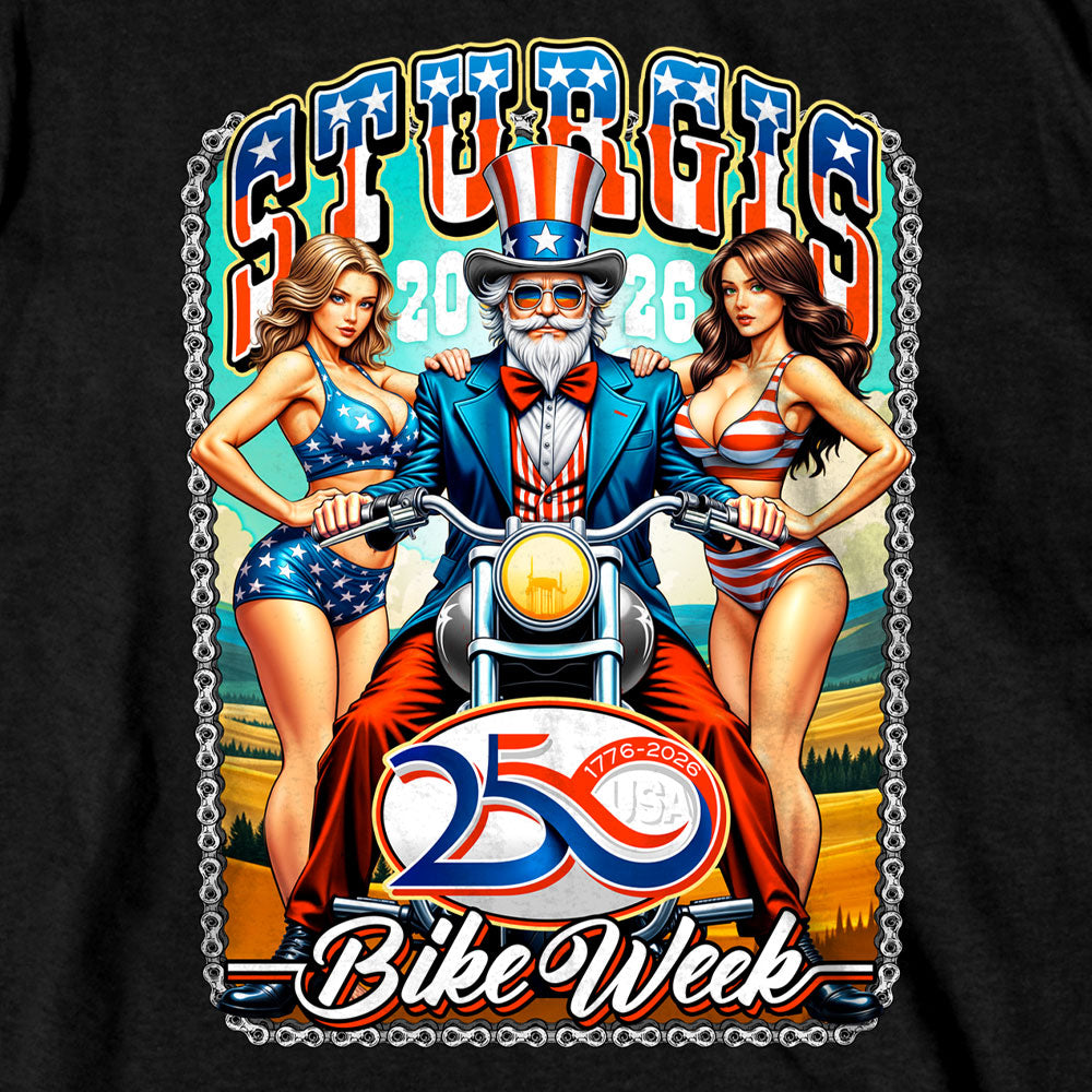 2026 Sturgis Motorcycle Rally Uncle Sam Mens Black T-Shirt SPB1235