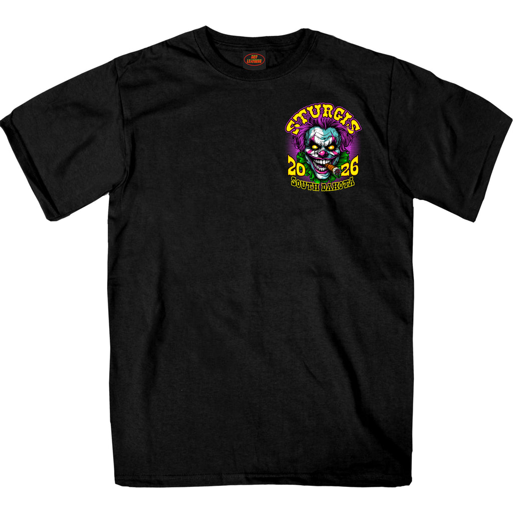 2026 Sturgis Motorcycle Rally Crazy Clown Mens Black T-Shirt SPB1237