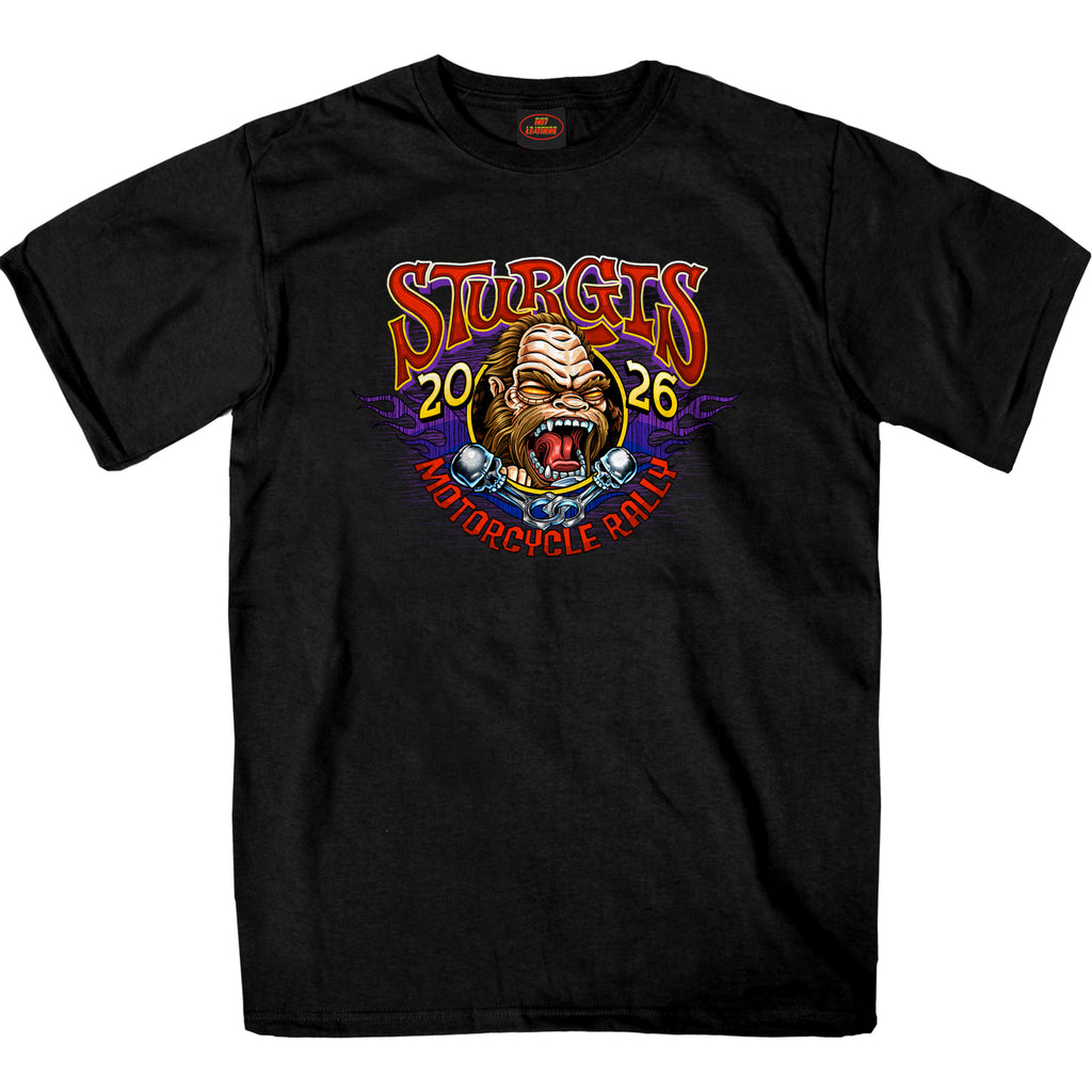 2026 Sturgis Motorcycle Rally Bigfoot Biker SS  Mens BlackT-Shirt SPB1242