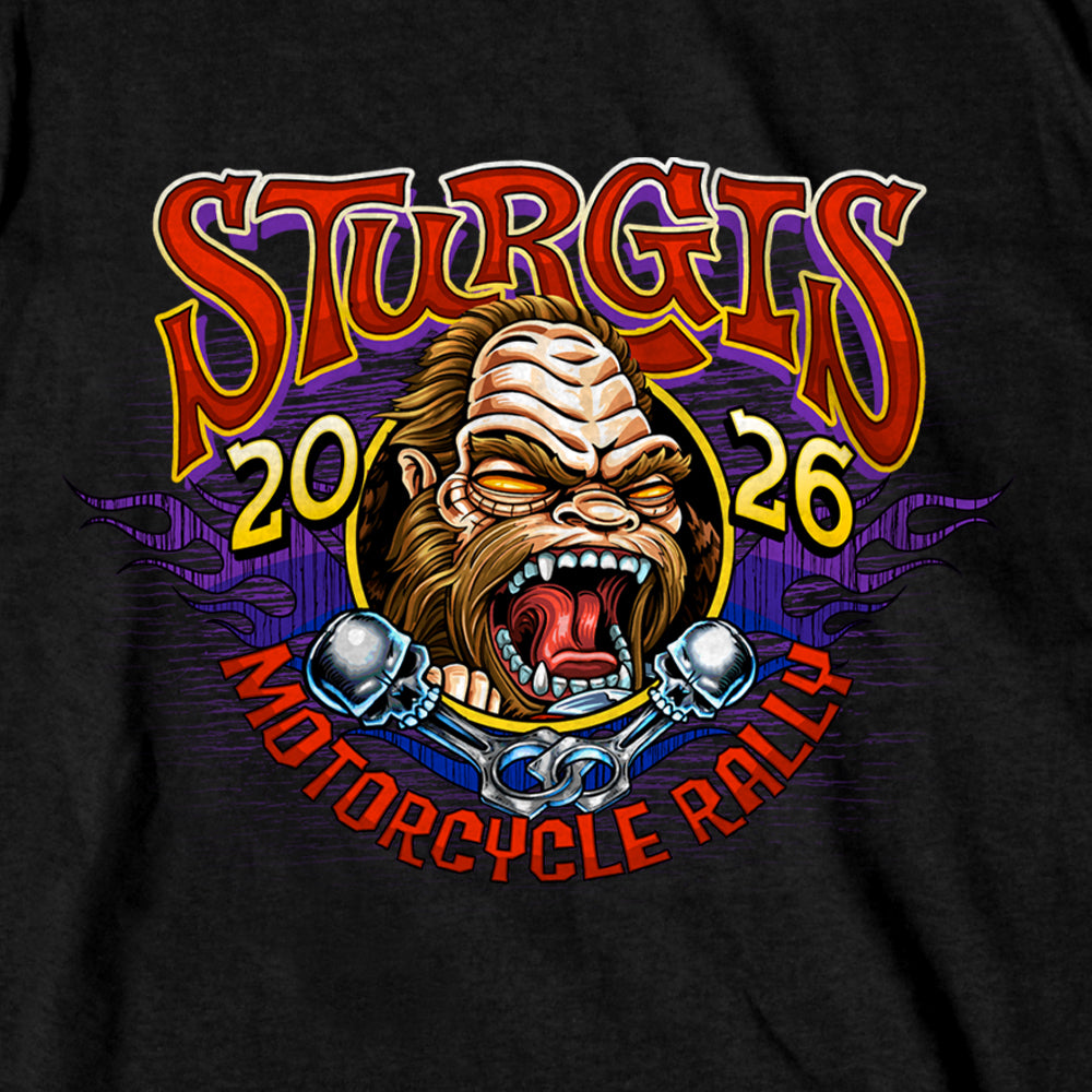 2026 Sturgis Motorcycle Rally Bigfoot Biker SS  Mens BlackT-Shirt SPB1242
