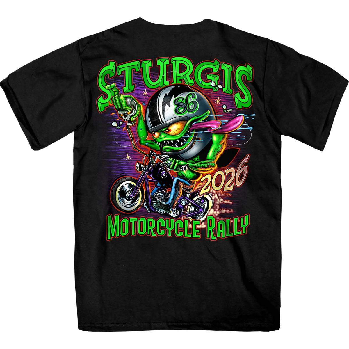 2026 Sturgis Motorcycle Rally Bobber Monster Mens Black T-Shirt SPB1243