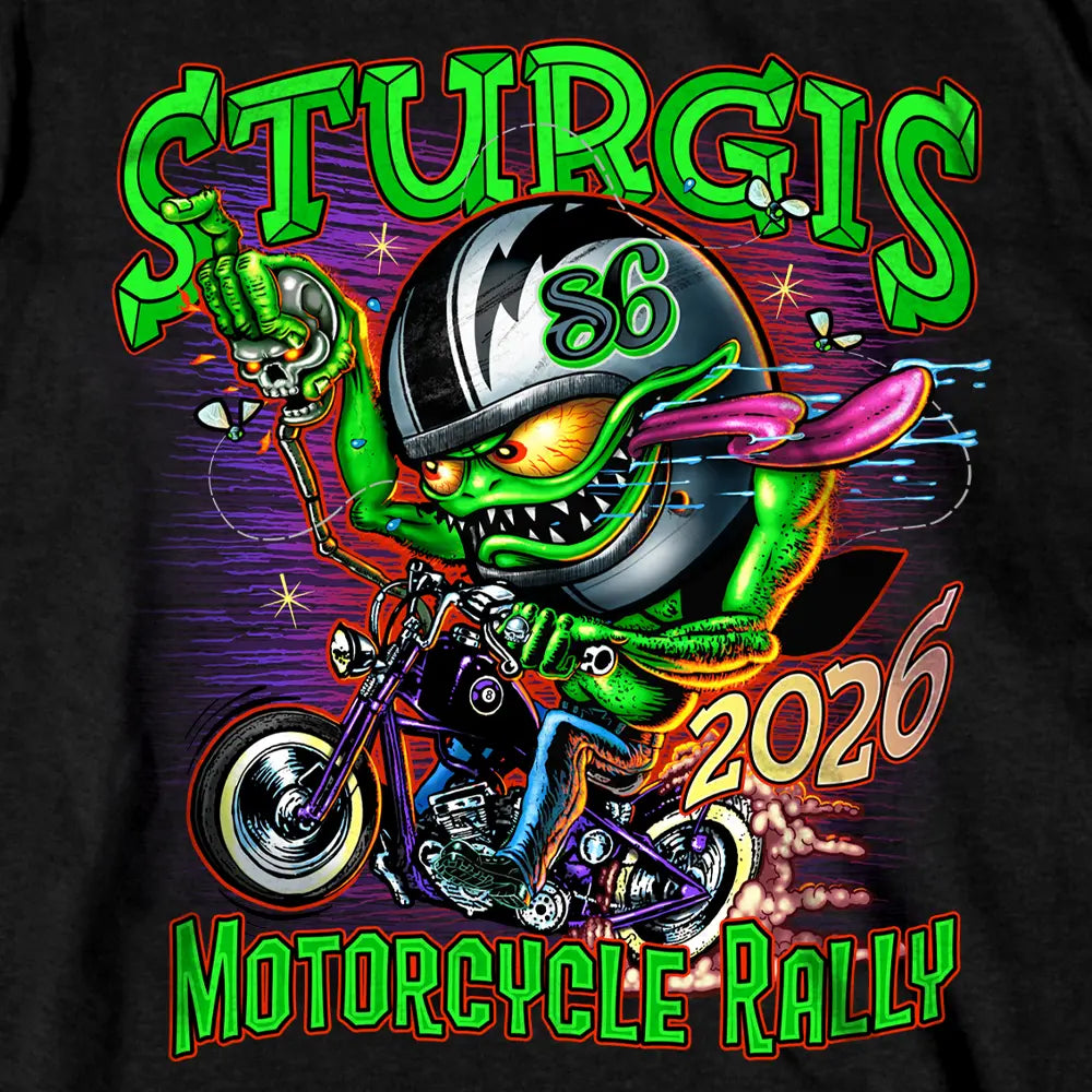2026 Sturgis Motorcycle Rally Bobber Monster Mens Black T-Shirt SPB1243