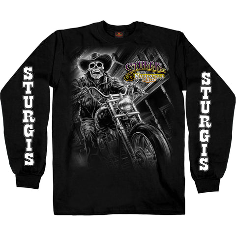 2025 Sturgis Motorcycle Rally #1 Ghost Rider  Black Men's Long Sleeve Shirt