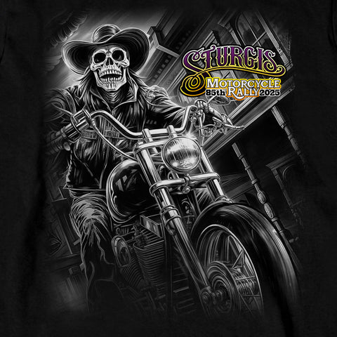 2025 Sturgis Motorcycle Rally #1 Ghost Rider  Black Men's Long Sleeve Shirt