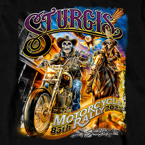 2025 Sturgis Motorcycle Rally #1 Ghost Rider  Black Men's Long Sleeve Shirt