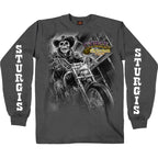 2025 Sturgis Motorcycle Rally #1 Ghost Rider  Charcoal Men's Long Sleeve Shirt