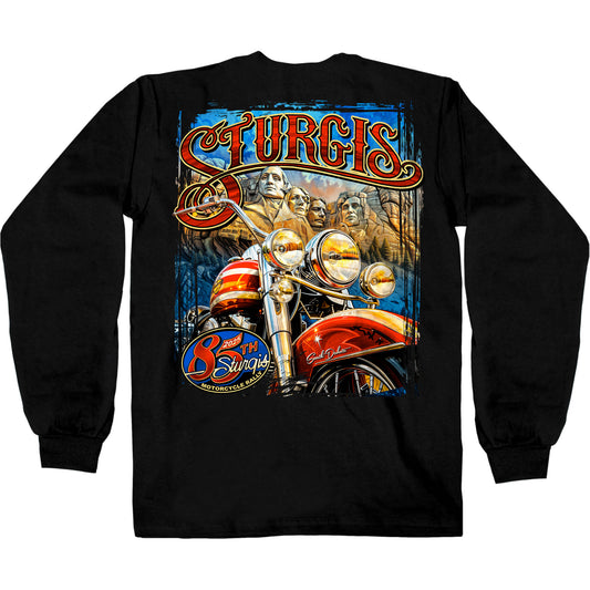 2025 Sturgis Motorcycle Rally Rushmore Black Men's Long Sleeve Shirt