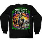 2026 Sturgis Motorcycle Rally Skull Chaser Mens Black Long Sleeve Shirt SPB2134