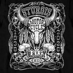 2026 Sturgis Motorcycle Rally Bison Skull Mens Black Long Sleeve Shirt SPB2135