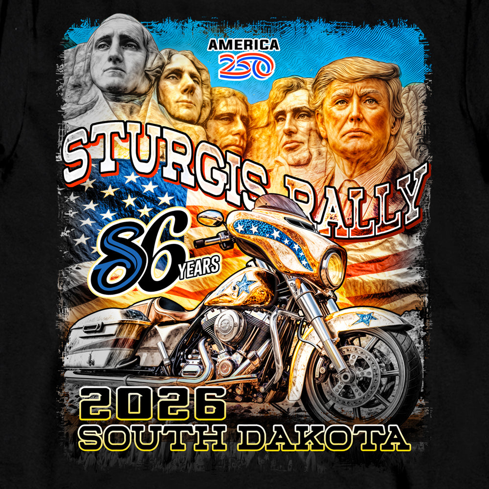2026 Sturgis Motorcycle Rally Trumpmore Mens Black Long Sleeve Shirt SPB2138