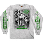 2026 Sturgis Motorcycle Rally Skull Chaser Numone Mens Grey Long Sleeve T-Shirt SPB2152