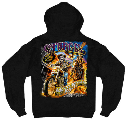 2025 Sturgis Motorcycle Rally #1 Ghost Rider  Black Hooded Sweat Shirt