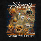 2026 Sturgis Motorcycle Rally Attractions Mens Black Zip Up Hoodie SPB4114