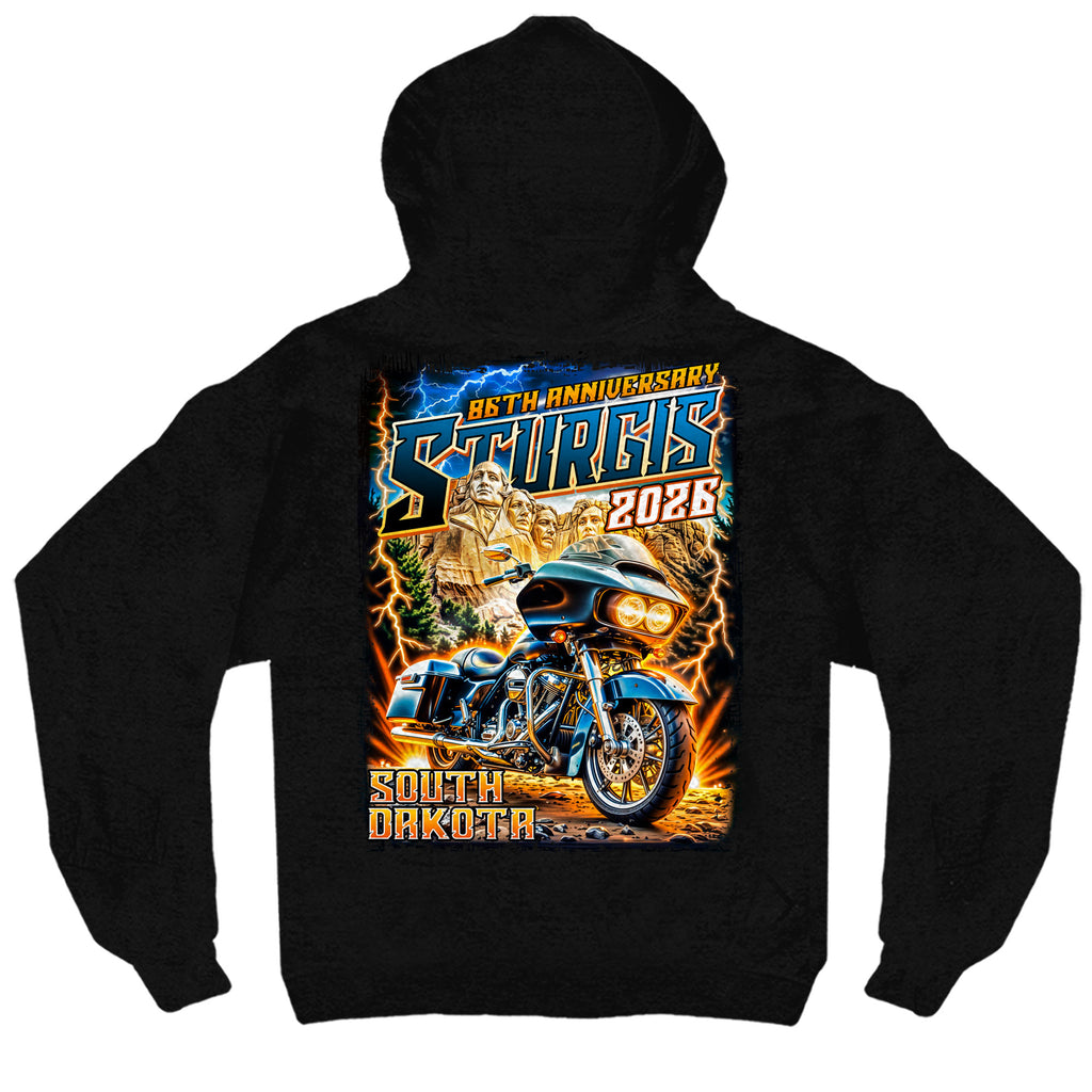 2026 Sturgis Motorcycle Rally Rushmore Mens Black Hoodie SPB4115