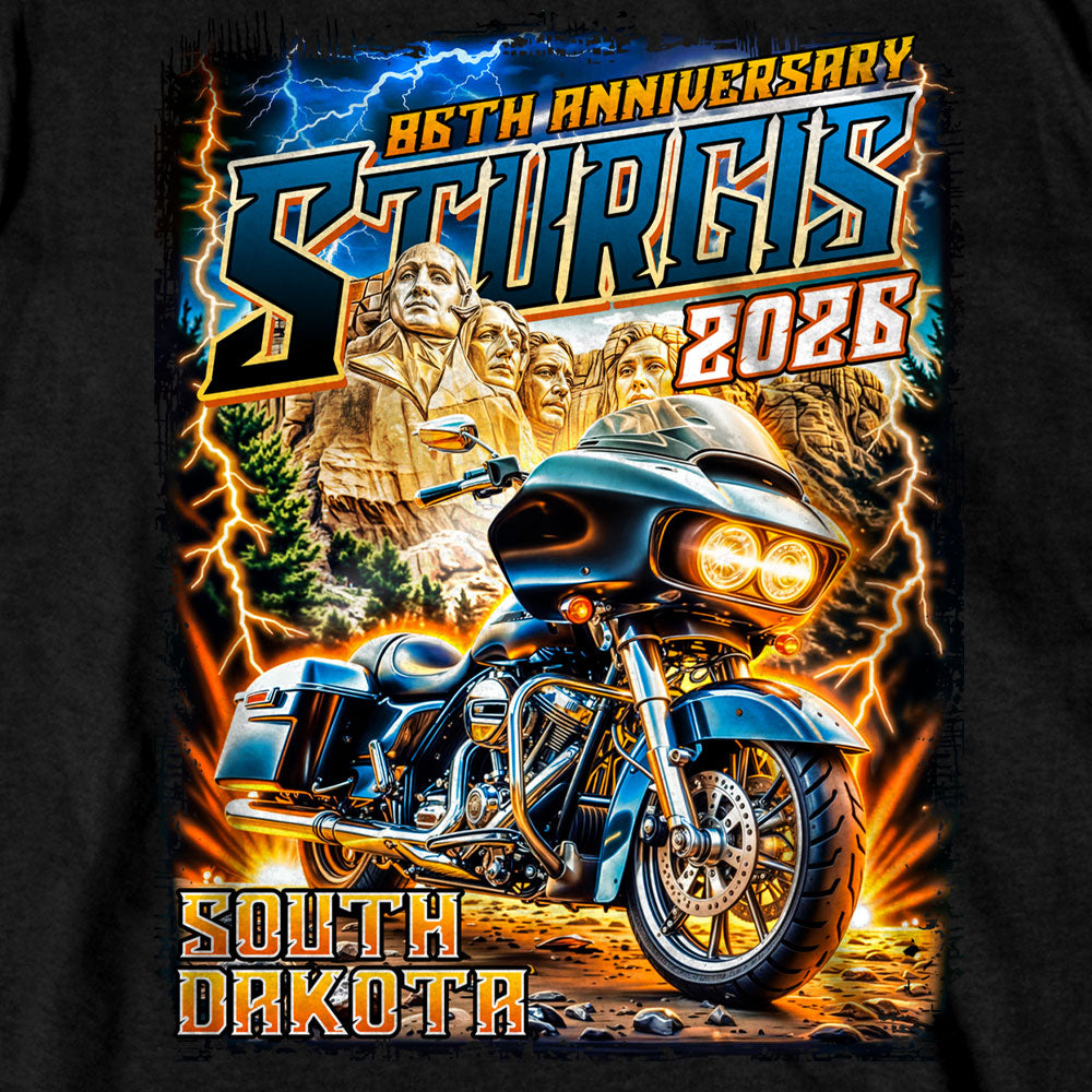 2026 Sturgis Motorcycle Rally Rushmore Mens Black Hoodie SPB4115