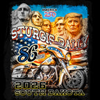 2026 Sturgis Motorcycle Rally Trumpmore Mens Black Zip-up Hoodie SPB4121
