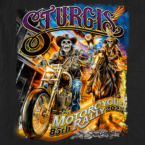 2025 Sturgis Motorcycle Rally #1 Ghost Rider  Black Sleeveless Denim