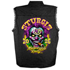 2026 Sturgis Motorcycle Rally Crazy Clown Mens Black Denim Sleeve Shirt SPB5109