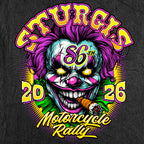 2026 Sturgis Motorcycle Rally Crazy Clown Mens Black Denim Sleeve Shirt SPB5109