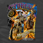 2025 Sturgis Motorcycle Rally #1 Ghost Rider  Charcoal Ladies Tee