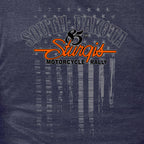 2025 Sturgis Motorcycle Rally Skeleton Hands Navy Ladies Tee