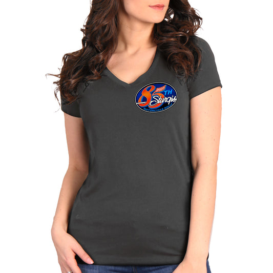 2025 Sturgis Motorcycle Rally Rally Logo Charcoal Ladies Tee