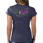2025 Sturgis Motorcycle Rally Dandelion Heather Navy Ladies Tee