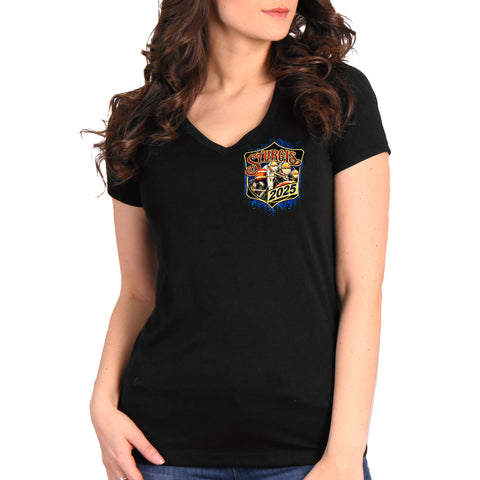 2025 Sturgis Motorcycle Rally Rushmore Black Ladies Tee