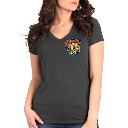 2025 Sturgis Motorcycle Rally Rushmore Charcoal Ladies Tee