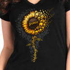 2025 Sturgis Motorcycle Rally Sunflower Skulls Black Ladies Tee