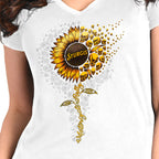 2025 Sturgis Motorcycle Rally Sunflower Skulls White Ladies Tee