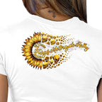 2025 Sturgis Motorcycle Rally Sunflower Skulls White Ladies Tee