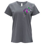 2026 Sturgis Motorcycle Rally Cross de Lis Ladies Gray SS V Neck T-Shirt SPL1940