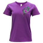 2026 Sturgis Motorcycle Rally Cross de Lis Ladies Purple V Neck T-Shirt SPL1941