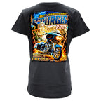 2026 Sturgis Motorcycle Rally Rushmore Ladies Black SS V neck T-Shirt SPL1947