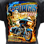 2026 Sturgis Motorcycle Rally Rushmore Ladies Black SS V neck T-Shirt SPL1947
