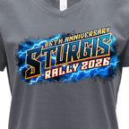 2026 Sturgis Motorcycle Rally Rushmore Ladies Gray SS V neck T-Shirt SPL1948