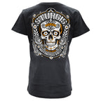 2026 Sturgis Motorcycle Rally Rushmore Ladies Black SS V neck T-Shirt SPL1949