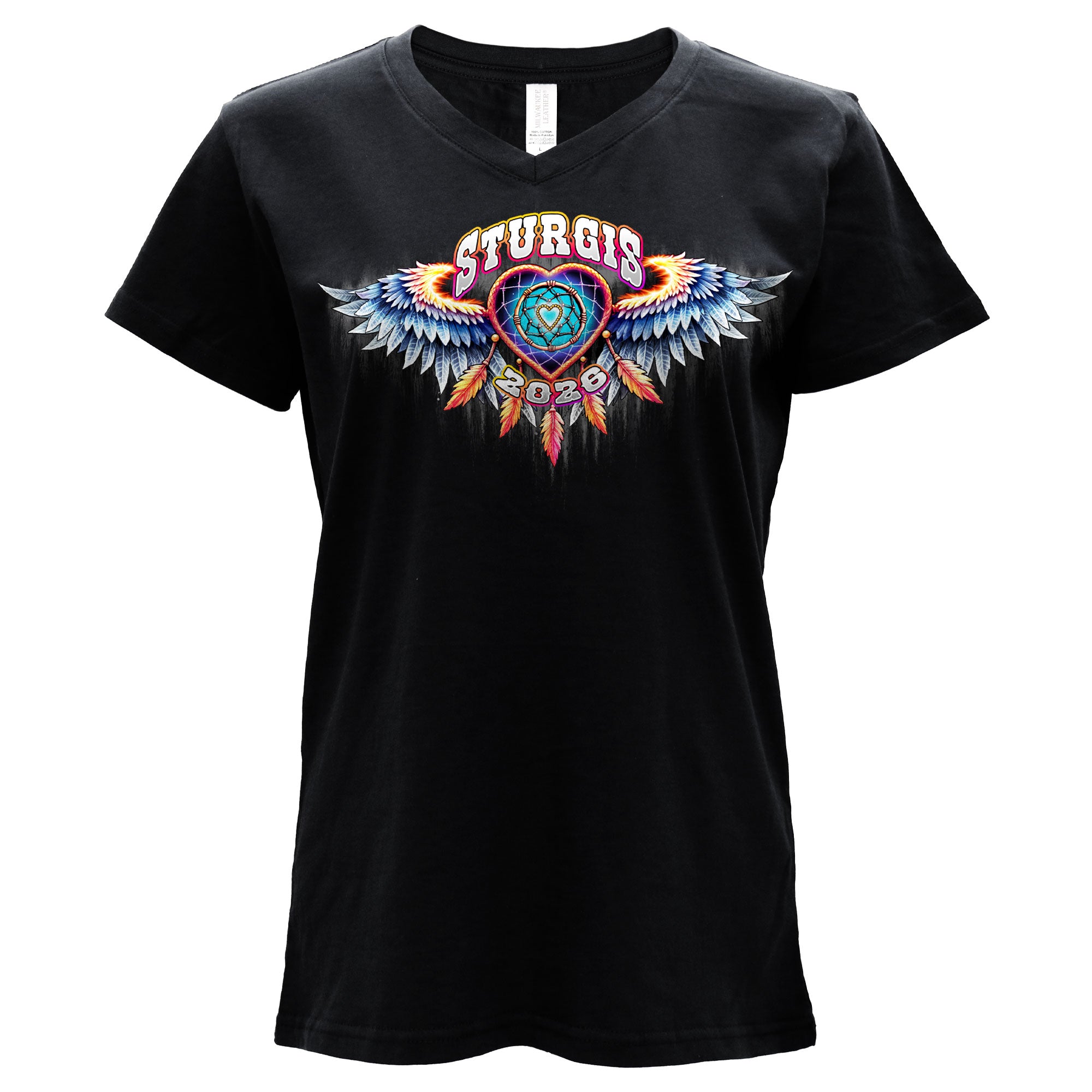 2026 Sturgis Motorcycle Rally Dream Catcher Ladies Black T-shirt