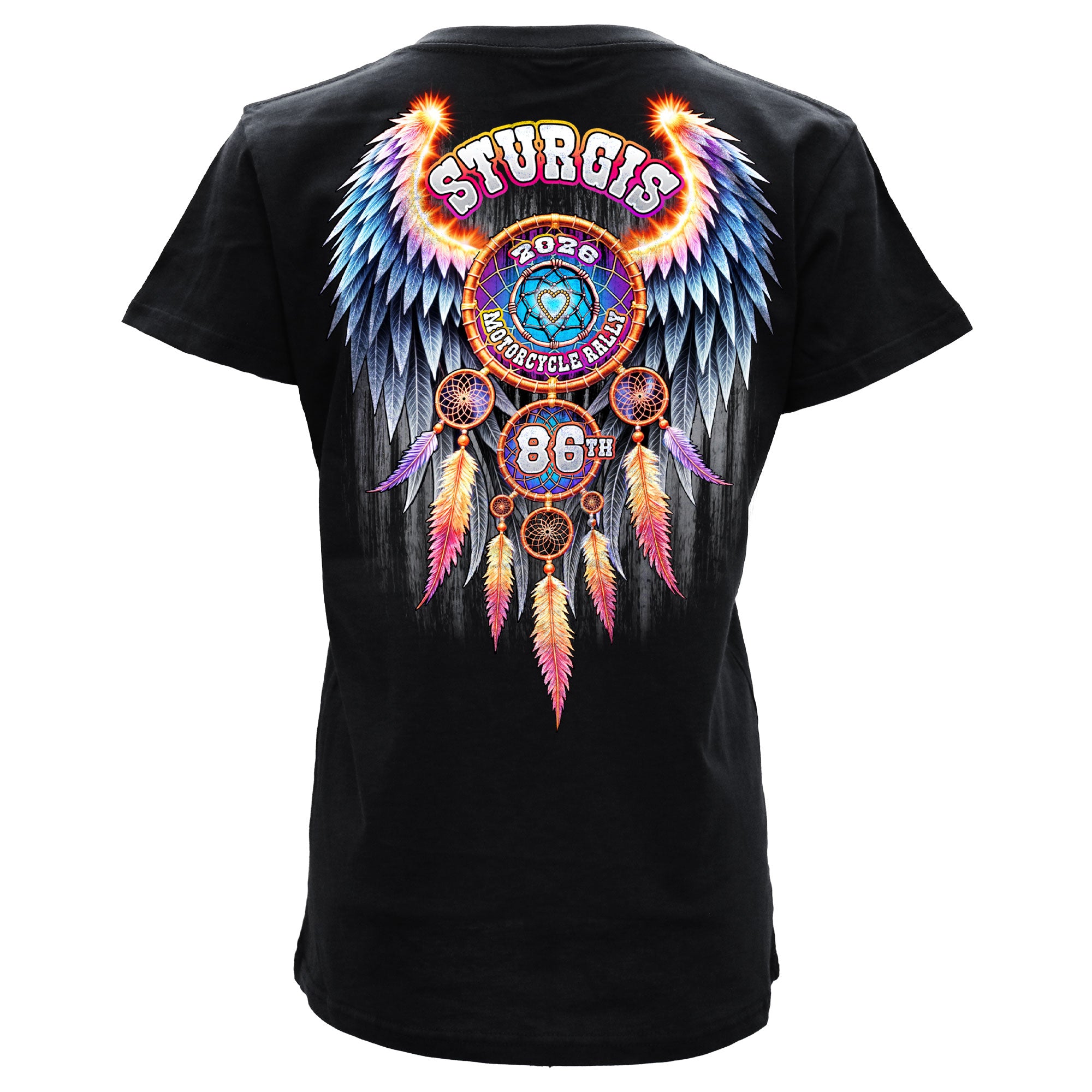 2026 Sturgis Motorcycle Rally Dream Catcher Ladies Black T-shirt