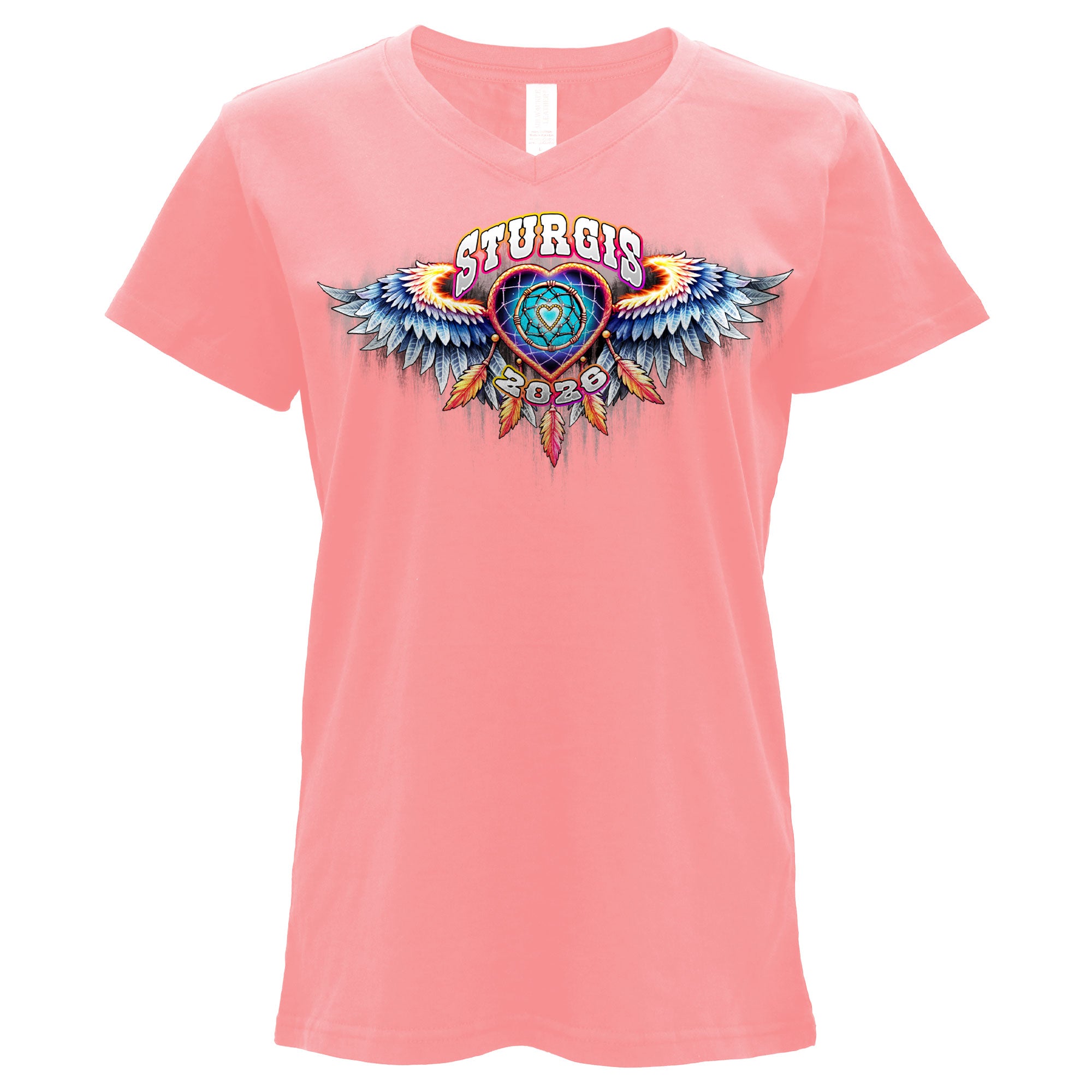 2026 Sturgis Motorcycle Rally Dream Catcher Ladies Pink T-shirt SPL1952