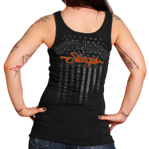 2025 Sturgis Motorcycle Rally Skeleton Hands Ash Ladies Tank Top