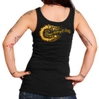2025 Sturgis Motorcycle Rally Sunflower Skulls White Ladies Tank Top