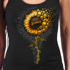 2025 Sturgis Motorcycle Rally Sunflower Skulls White Ladies Tank Top