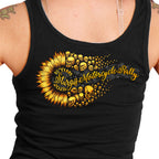 2025 Sturgis Motorcycle Rally Sunflower Skulls White Ladies Tank Top