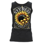 2026 Sturgis Motorcycle Rally Cosmic Sunflower Ladies Black Tank Top SPL2900
